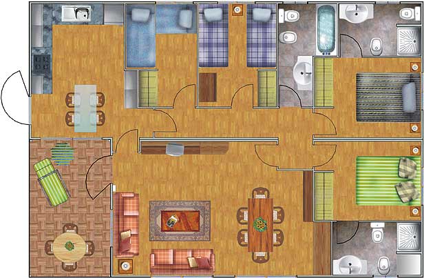 PLANO DE CASA DE 100,43M2 CON 4 DORMITORIOS via www.planosdecasas10.blogspot.com