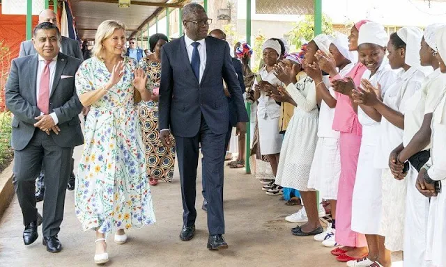 The Countess of Wessex wore a villamarie bea henley maxi dress by Soler London. Nobel Peace Prize laureate Dr Denis Mukwege