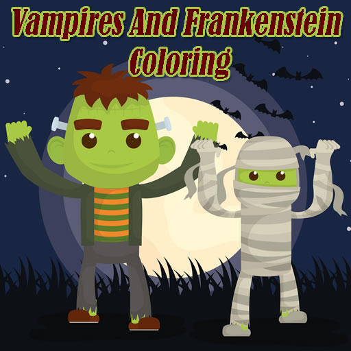 Play Vampires And Frankenstein Coloring on Abcya.live!