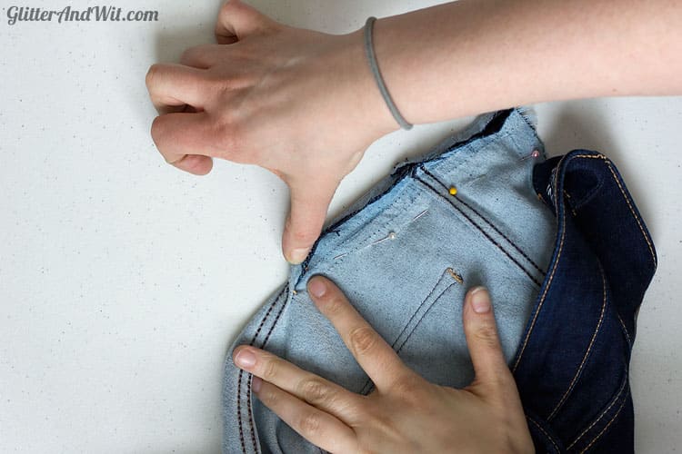 How to downsize the waist of jeans, Take in jeans waist