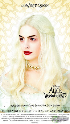 Anne Hathaway Alice in Wonderland Movie The White Queen poster