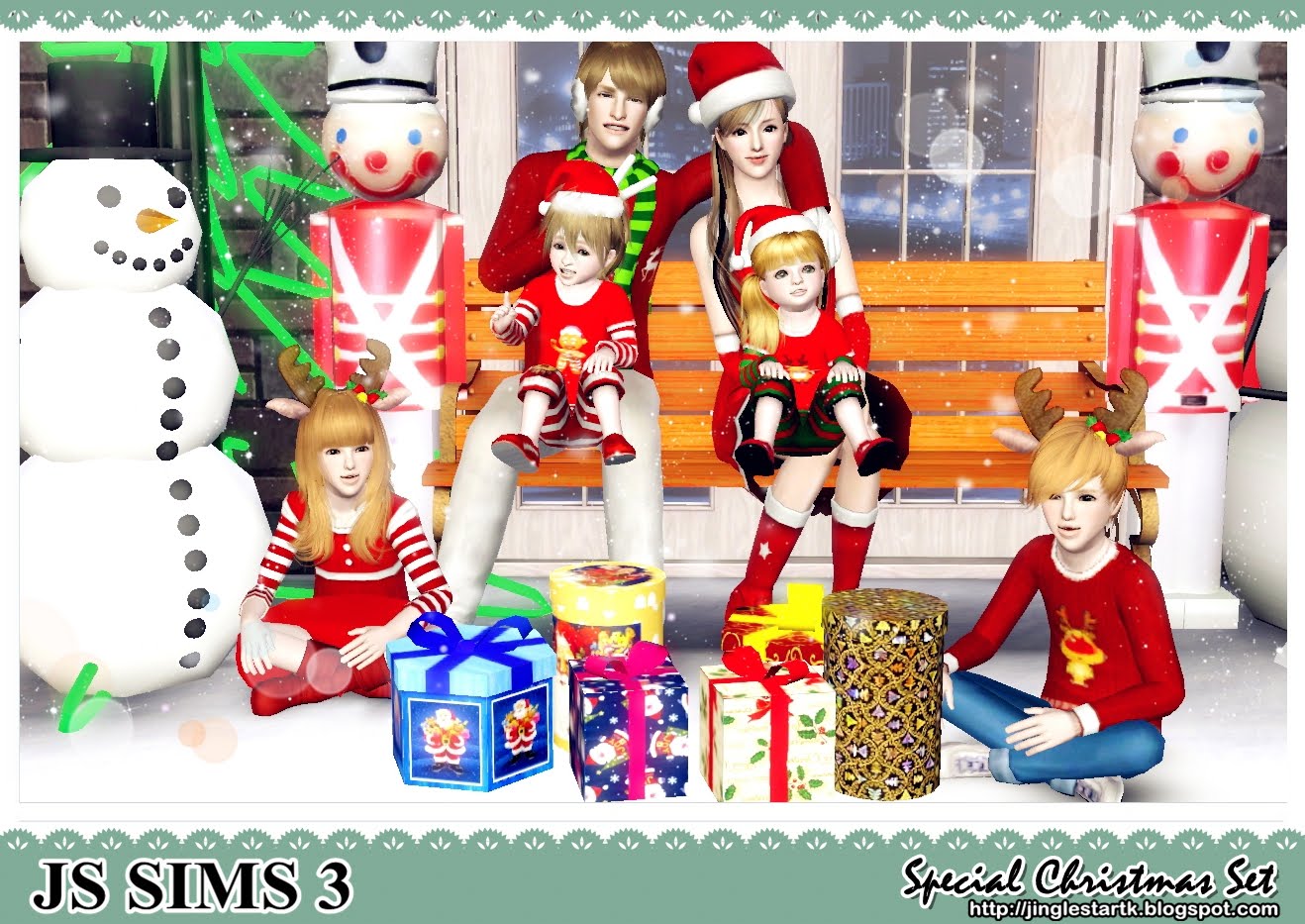  JS SIMS  3  Merry Christmas  Special Christmas  Set For 