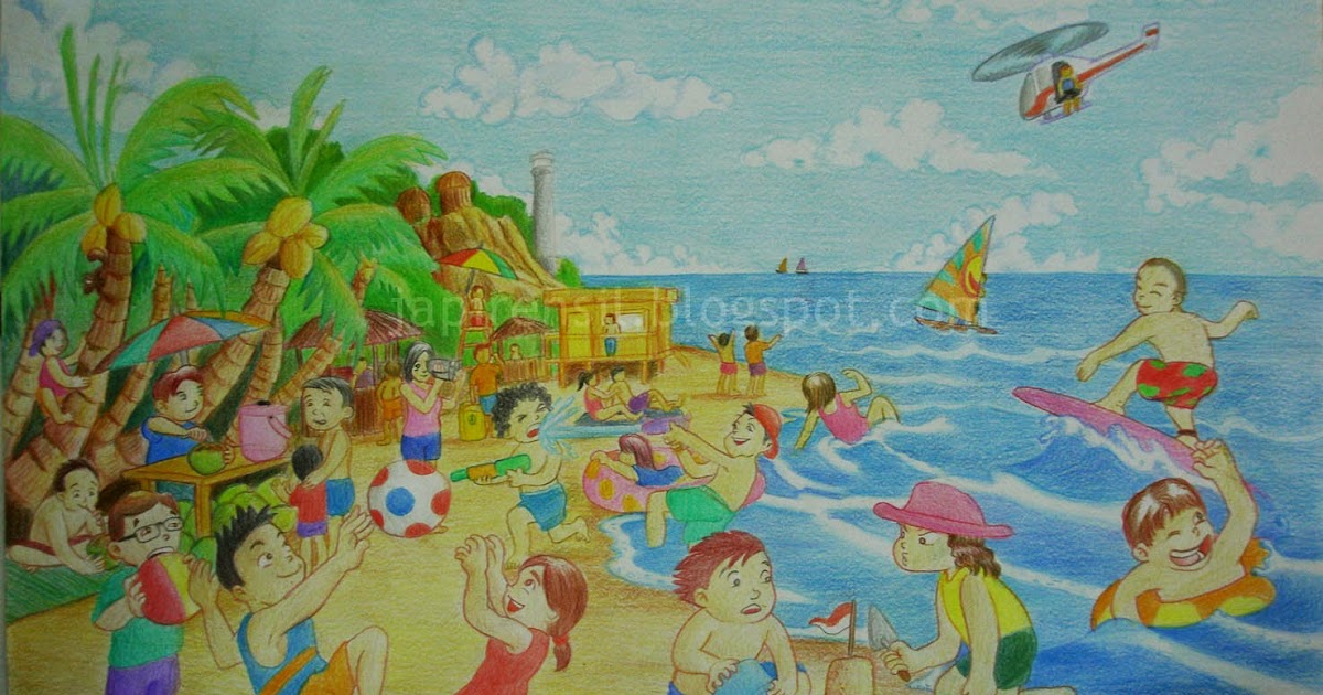 30 Gambar Kartun Anak Bermain Di Pantai Gambar Kartun Mu