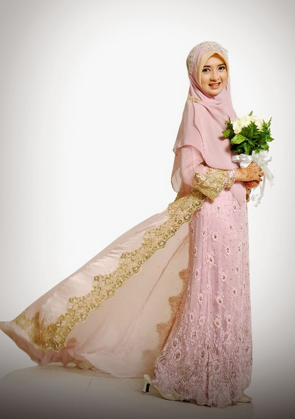 Model Baju Gaun Pengantin Muslimah Syar'i Terbaru 2015