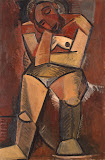 Seated Woman by Pablo Picasso - Abstract Art Paintings from Hermitage Museum