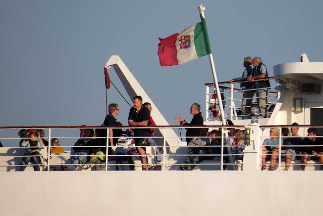 Passengers on board Corsica Marina Seconda, port of Livorno