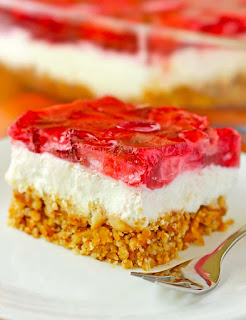 Sweet and Salty Strawberry Pretzel Dessert Recipe