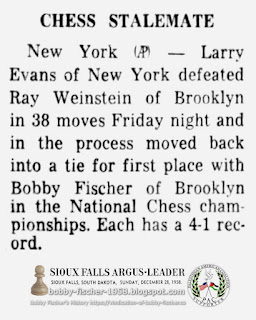 Bobby Fischer and Larry Evans, Chess Stalemate