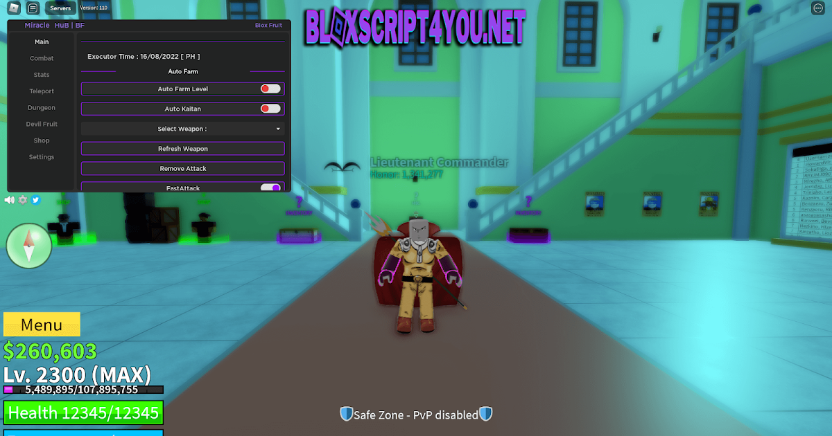 Blox Fruits script, enemy hit box extender