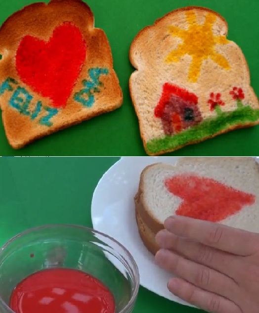 DESAYUNO CON TOSTADAS DECORADAS