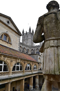 Roman baths with Bath Abbey