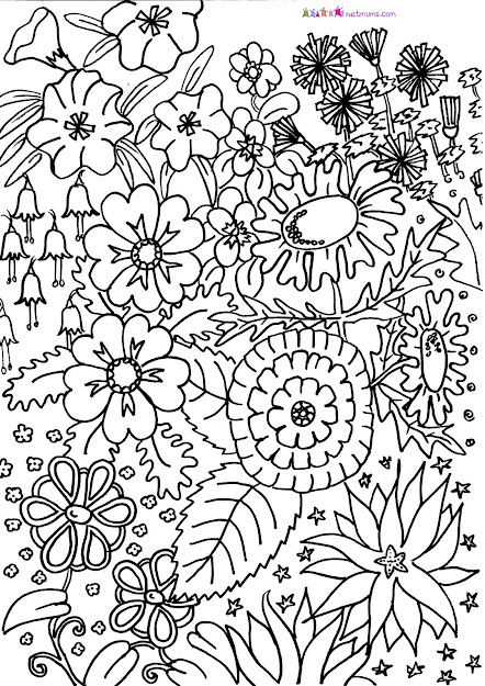 Difficult Flower Coloring Pages  Source  Adult Coloring Pages On Hard  Fairy 