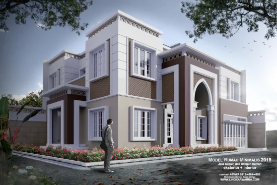 Desain rumah dua lantai bergaya arabic atau islamic