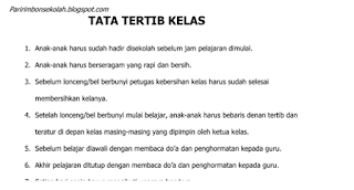 Tata Tertib Kelas Terbaru Kurikulum 2013