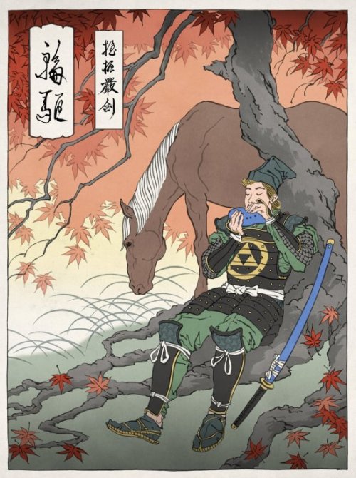 jed henry ilustração video game nintendo pinturas japonesas tradicionais ukio-e