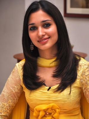 Thamanna wearing beautiful yellow color dress pics