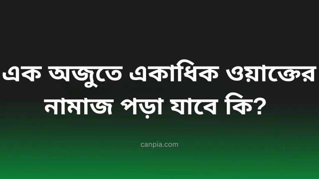  এক অজুতে একাধিক ওয়াক্তের নামাজ পড়া যাবে কি?