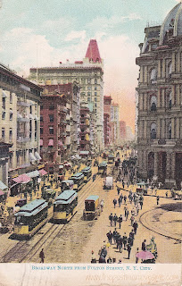 North Broadway from Fulton Street Vintage Postcard