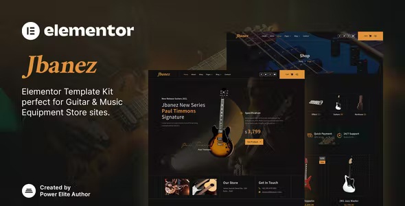 Best Guitar & Music Equipment Store Elementor Template Kit