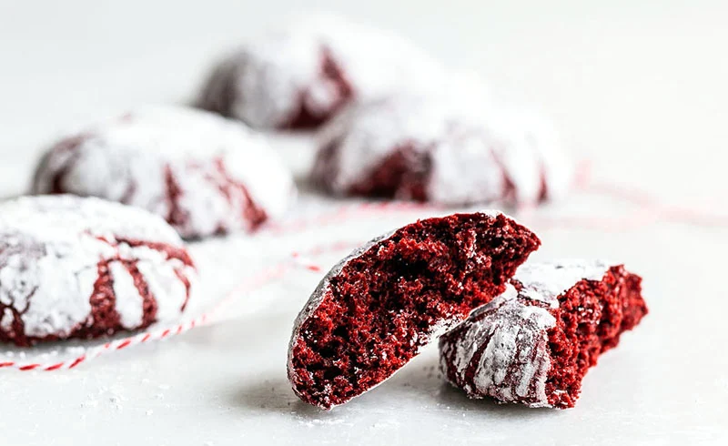 Red Velvet Crinkle Cookies