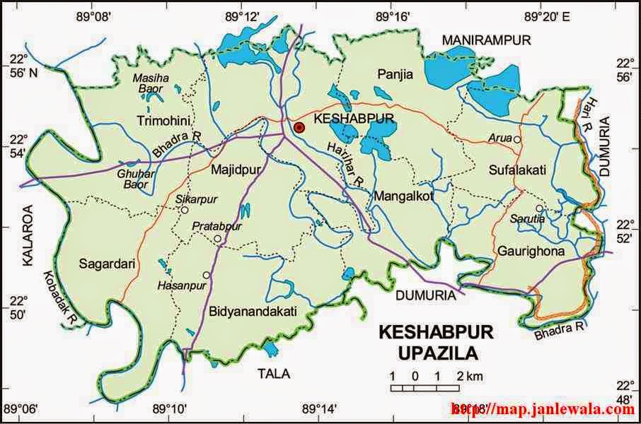 keshabpur upazila map of bangladesh