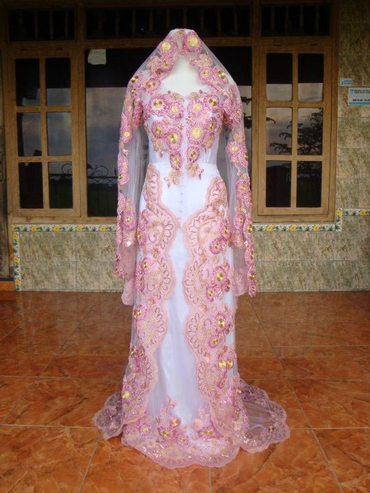 Baby Pink Modern  Wedding  Dress Kebaya  Wedding  Dress