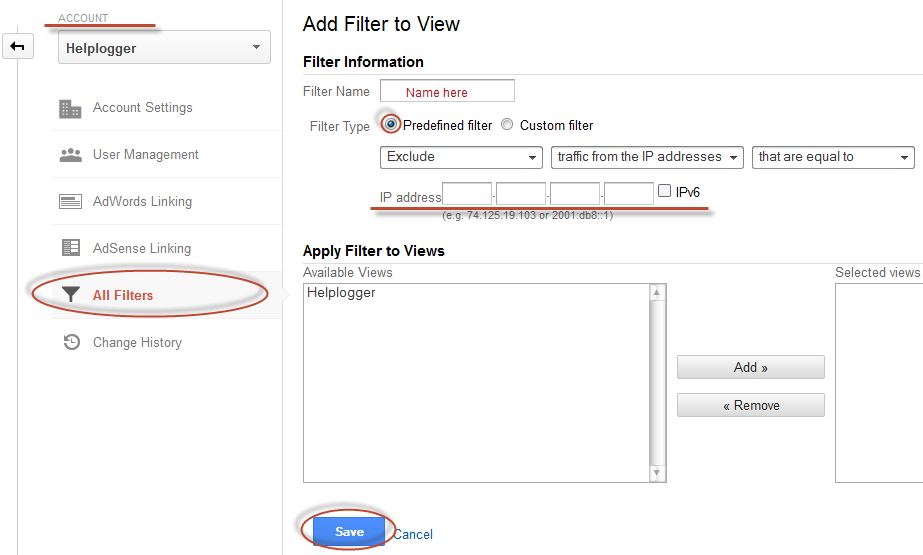 google analytics filters