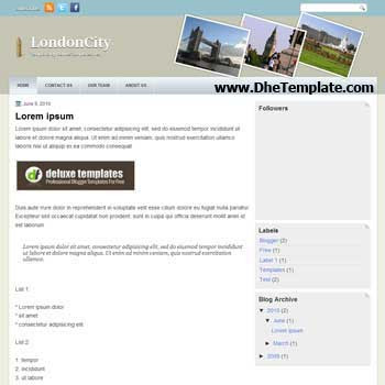 London City blogger template. travel template blog