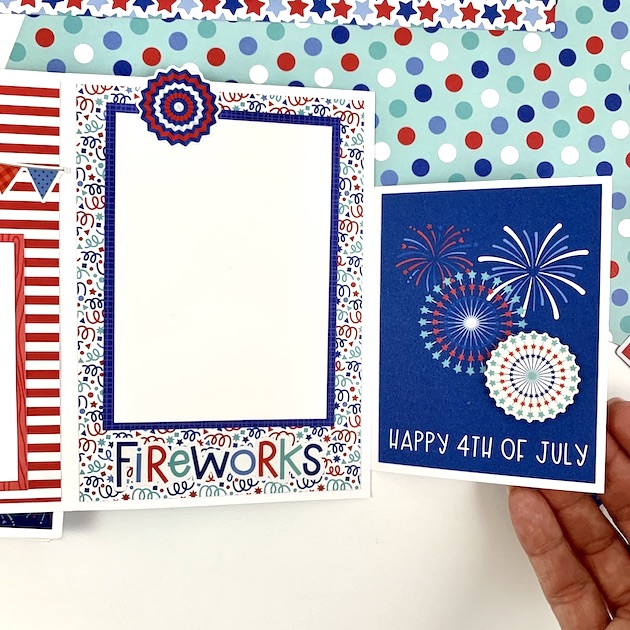 July 4th Patriotic Scrapbook page for holiday and fireworks photos