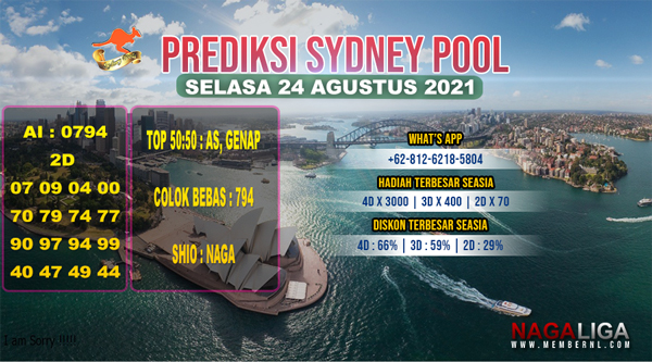 PREDIKSI SYDNEY  SELASA 24 AGUSTUS 2021