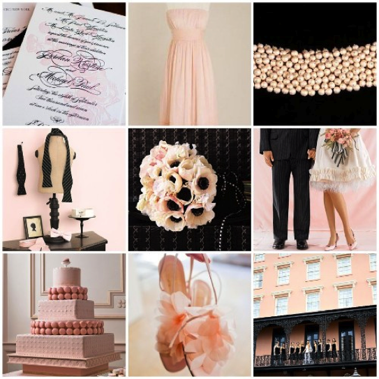 pink mercury and black wedding