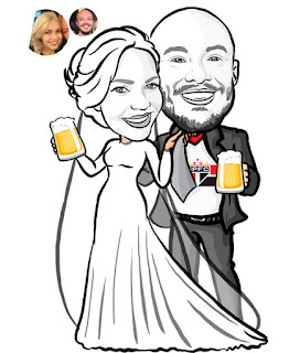 Rascunho de Caricatura de Casamento