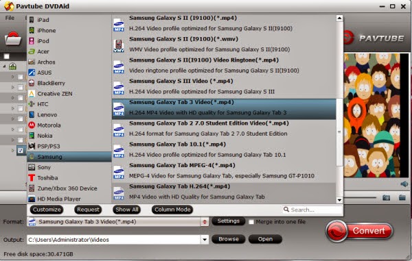 convert dvd iso ifo to galaxy tab s