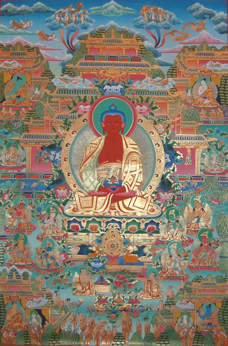 Будда земли. Амитабха Будда Сукхавати. Сукхавати чистая земля Будды Амитабхи. «Сукхавати - чистая земля Будды Амитабхи («буддийский рай»)». Буддизм Будда Амитабха в раю Сукхавати фото.