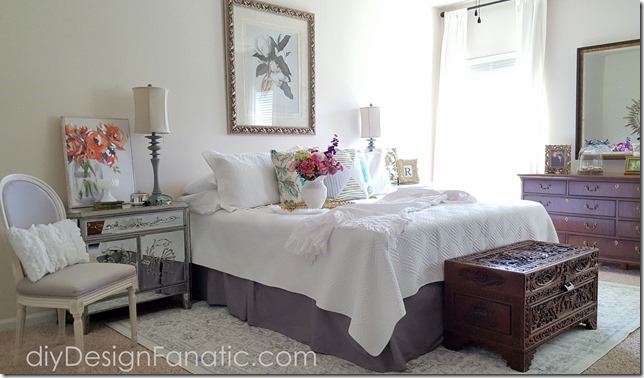 Spring Master bedroom, cottage, cottage style, farmhouse, farmhouse style, white master bedroom , diyDesignFanatic.com