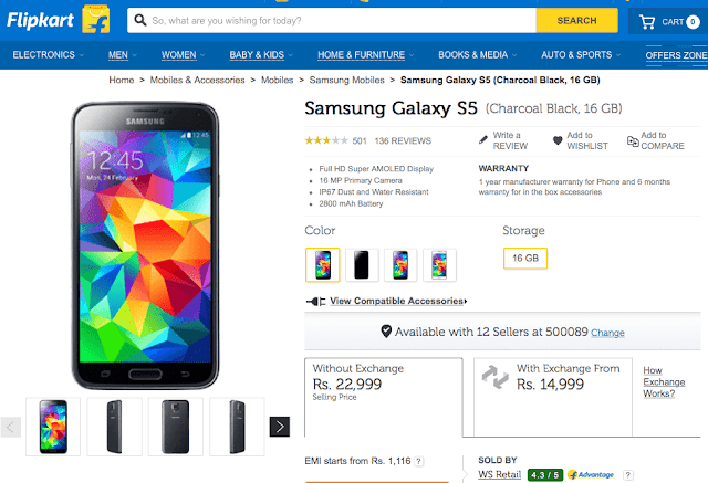 Samsung Galaxy S5 now available for just Rs. 14,999 under exchange