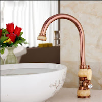  Tall Rose Gold Single Handle Brass Marble Designer Kitchen Faucet
