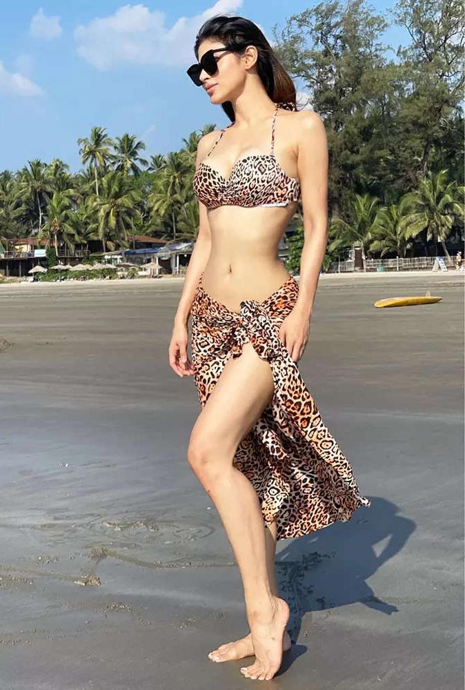 mouni roy leopard printed bikini bollywood actress