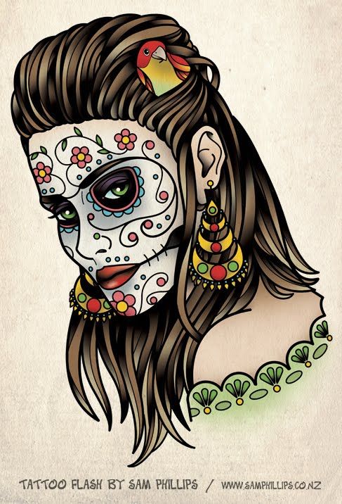 day of dead tattoos. day of the dead girl tattoo