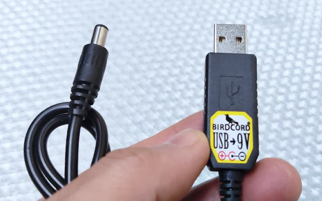 BirDCord 5 volts DC to 9 volts DC USB