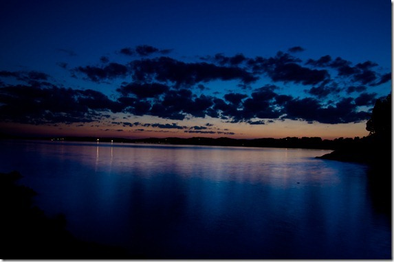 Dandridge Dam at night