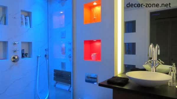 color LED lighting in the bathroom