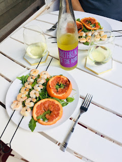 Winc Brethren of the Road Gewürztraminer wine and Grilled Scallops Skewers with Ruby Red Grapefruit with Chile Glaze recipe | brazenandbrunette.com