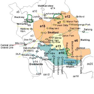 Newham Map Region Political