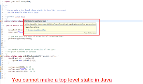 How to make a static class in Java