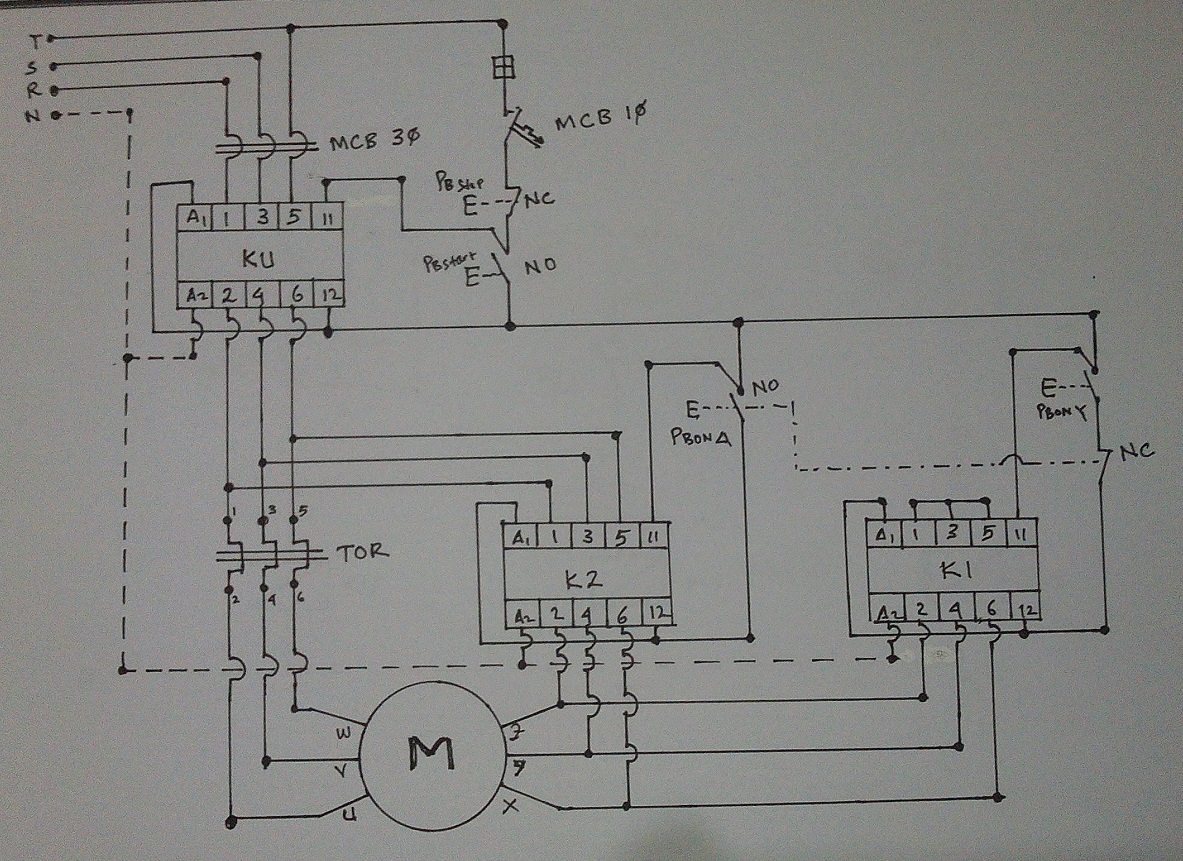 WIRING DIAGRAM STAR-DELTA  relationship attachment IN 3-PHASE INDUCTION  