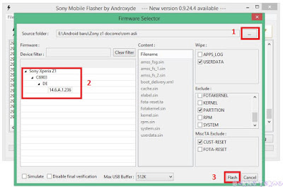 Sukses! Cara Flashing Sony Xperia Z1 Docomo (SO-01F) Via Flashtool Dengan Firmware Sony Xperia Z1 (C6903)