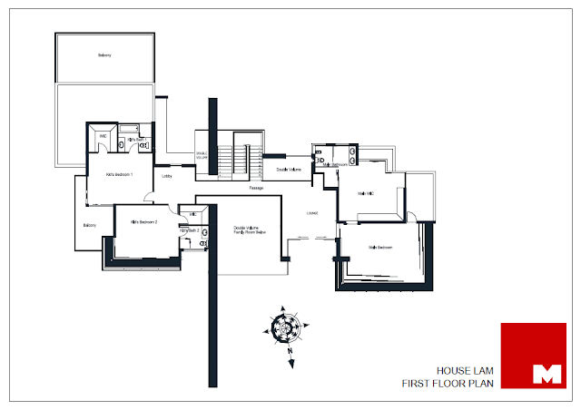 First floor plan of the Lam house