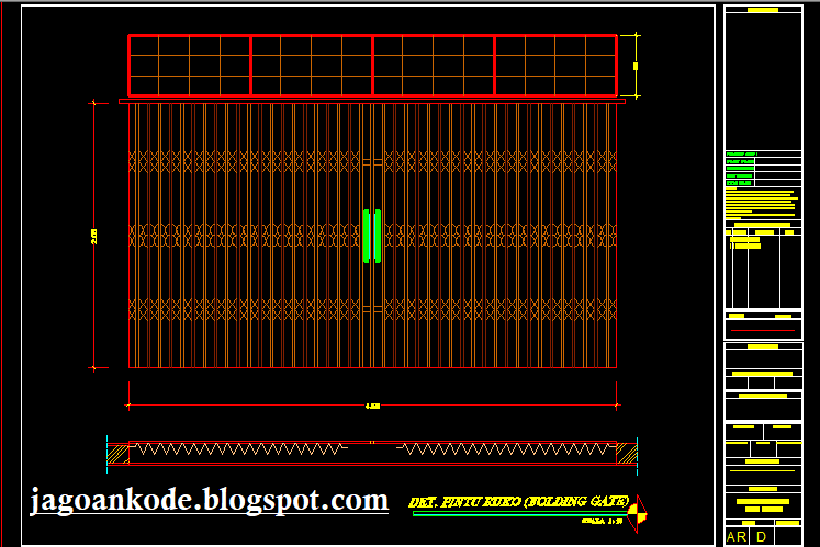  Detail Pintu Ruko Folding Gate Autocad File Dwg Jagoan 