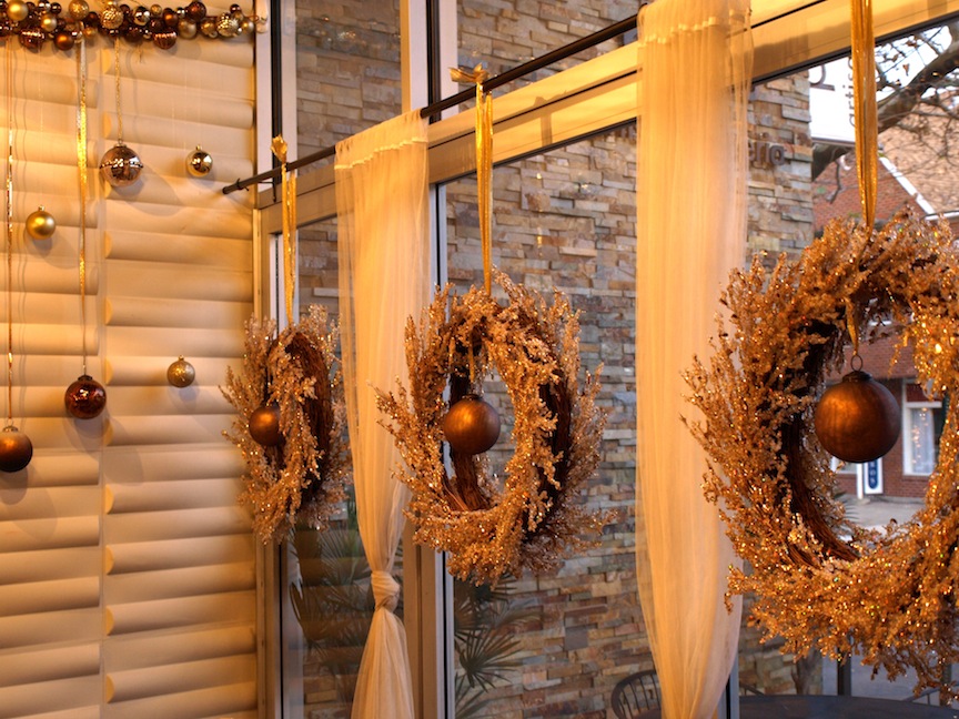 a party style christmas  restaurant  decorations 